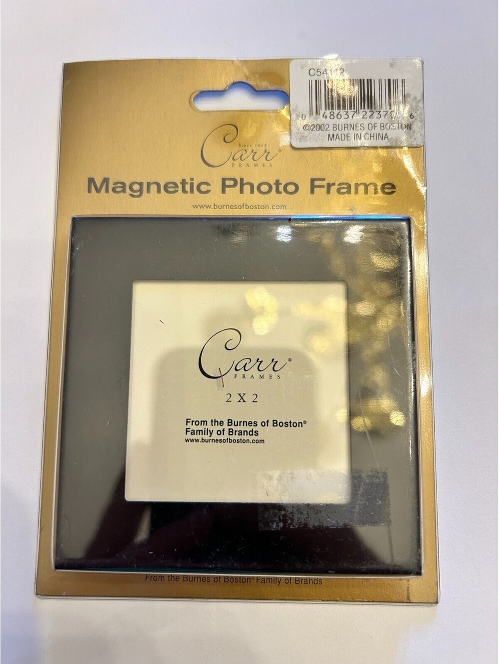 Lot of 6 Carr Burnes of Boston 2x2 Magnetic Photo Frames Black Silver New NOS